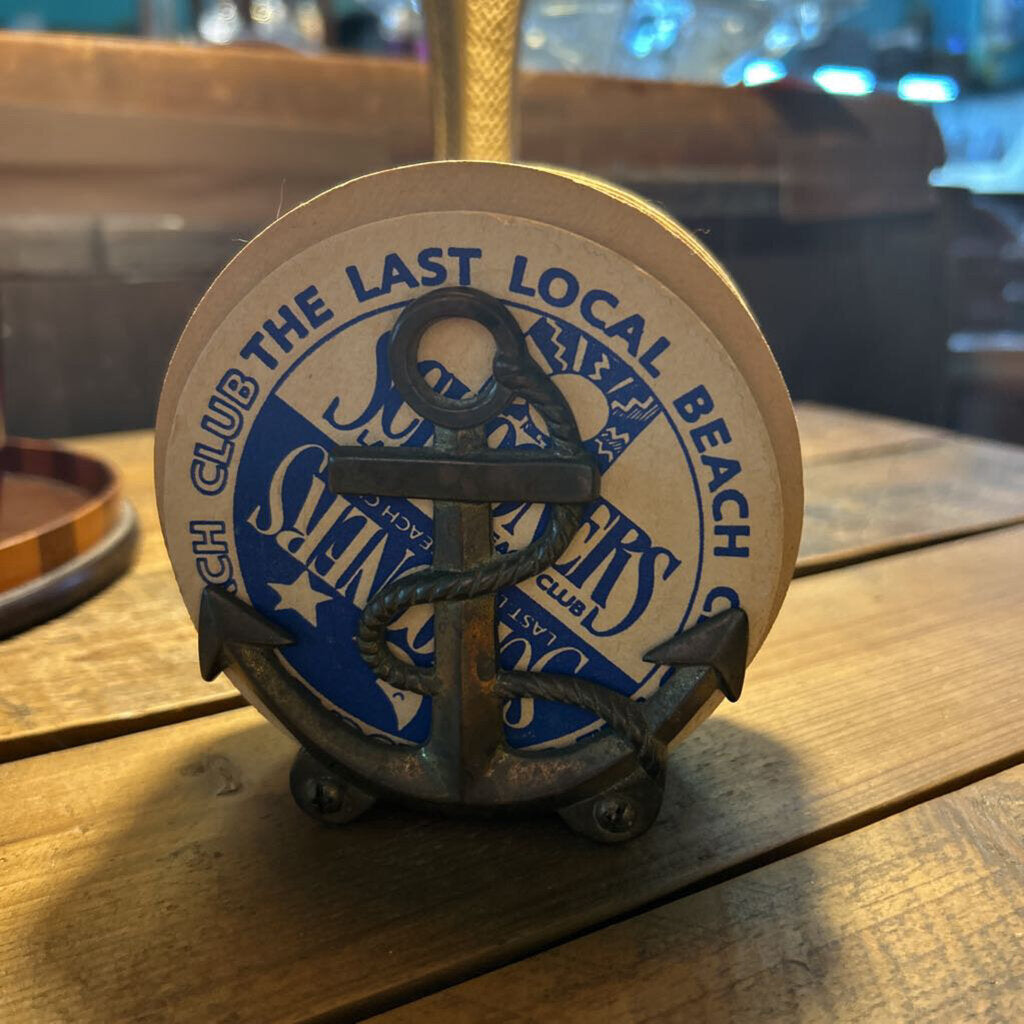 Vintage Nautical Anchor Brass Coaster Holder/Coaster's..