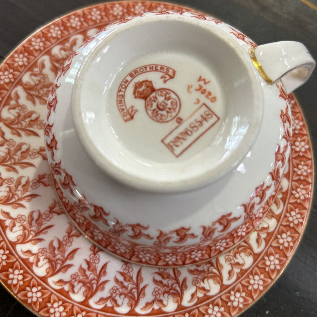 Covington Brothers, England, Fine China, Orange Gold Detail
