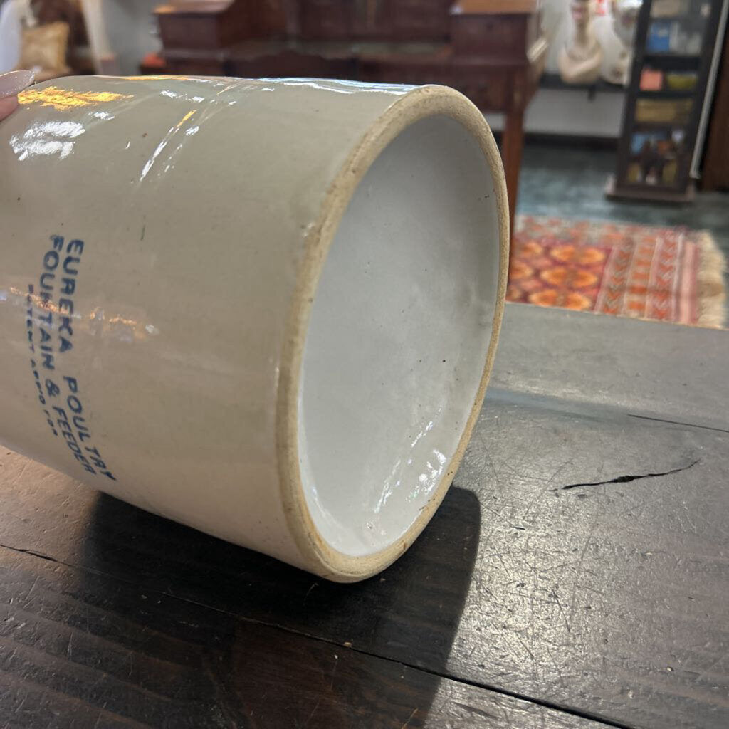 Eureka Poultry Fountain & Feeder, Stoneware.