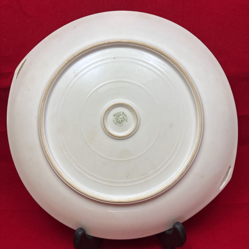 Antique Nippon Floral Plate, Gold Detail.
