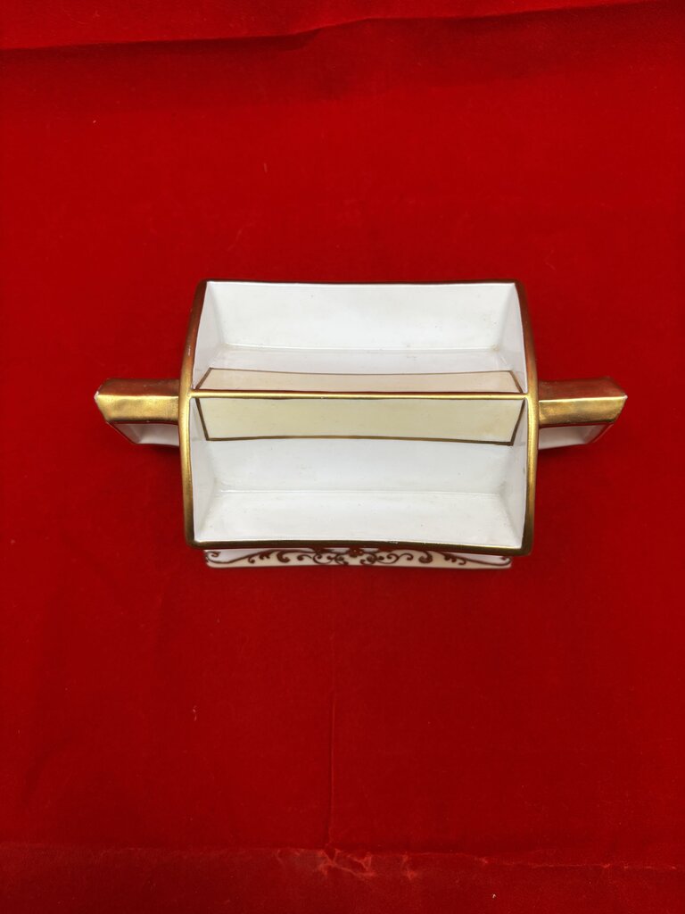 Nippon Porcelain Sugar Cube Holder, Pink Floral and Gold Detail.