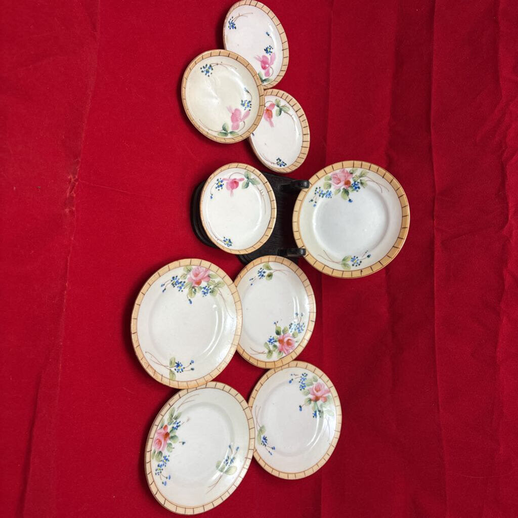 Nippon Floral Small Dishes 3.25' set 4, set 5 4.25'