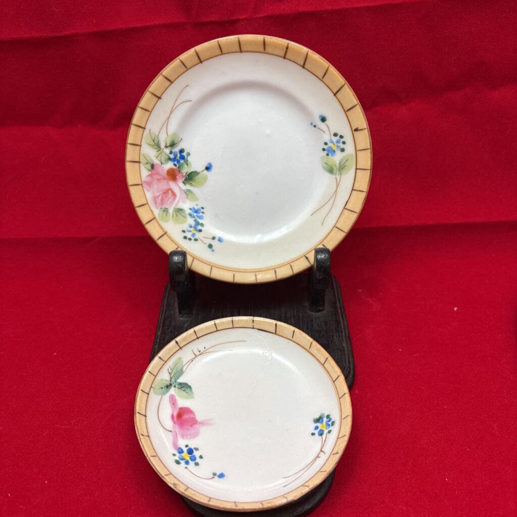 Nippon Floral Small Dishes 3.25' set 4, set 5 4.25'