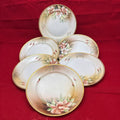 Antique Nippon Floral Side Plates 6.25' set 6