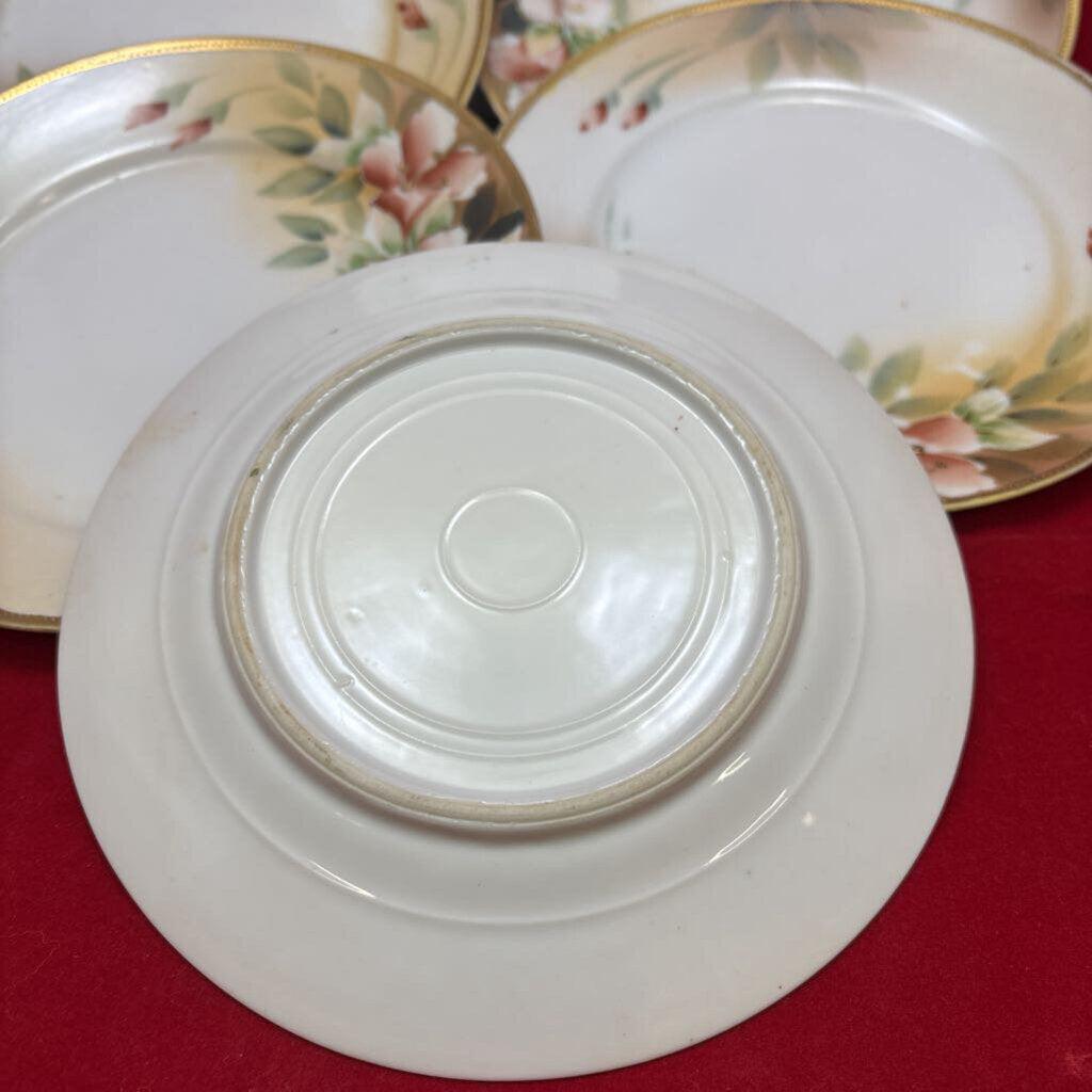 Antique Nippon Floral Side Plates 6.25' set 6