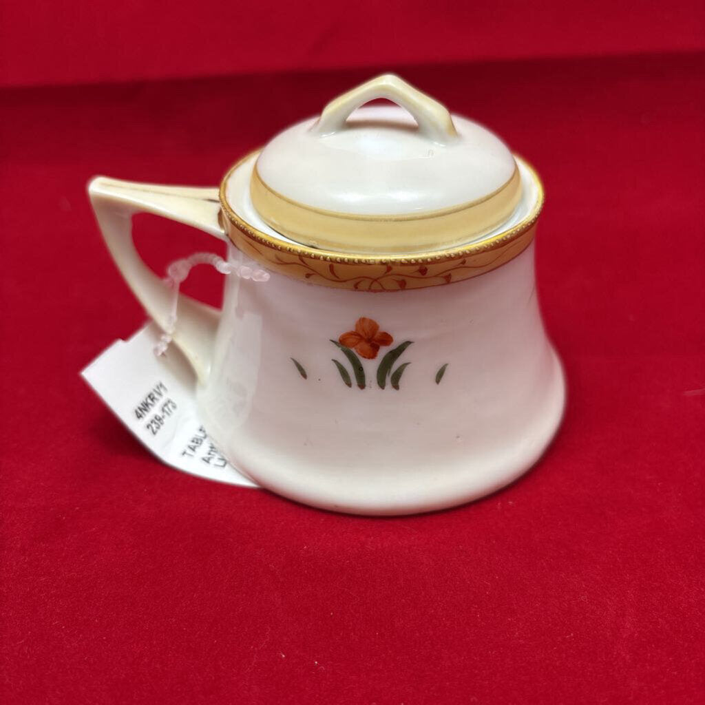 Antique Nippon Floral Lidded Dish (No Spoon)