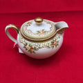 Antique Nippon Hand Painted Small Teapot/Creamer, Floral Gold Detail.