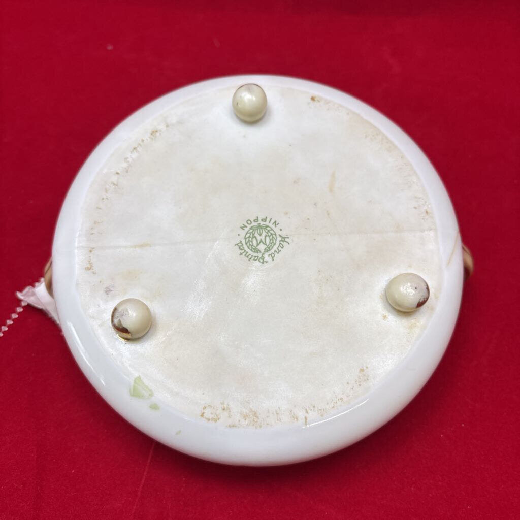 Antique Nippon, Handled Floral with Gold Detail, Trinket Dish, (as is)