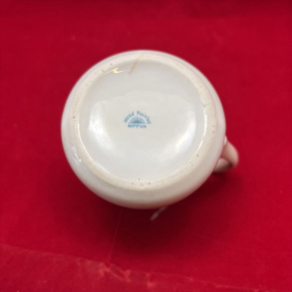 Antique Nippon Floral Creamer with Gold Detail 3''.