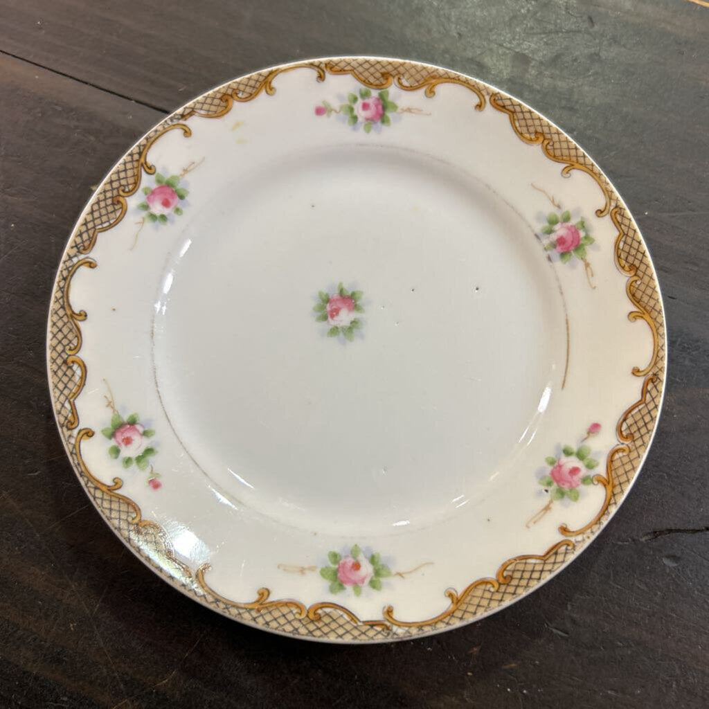 Antique Nippon Floral/Gold Side Plate 6.5'' (as is)
