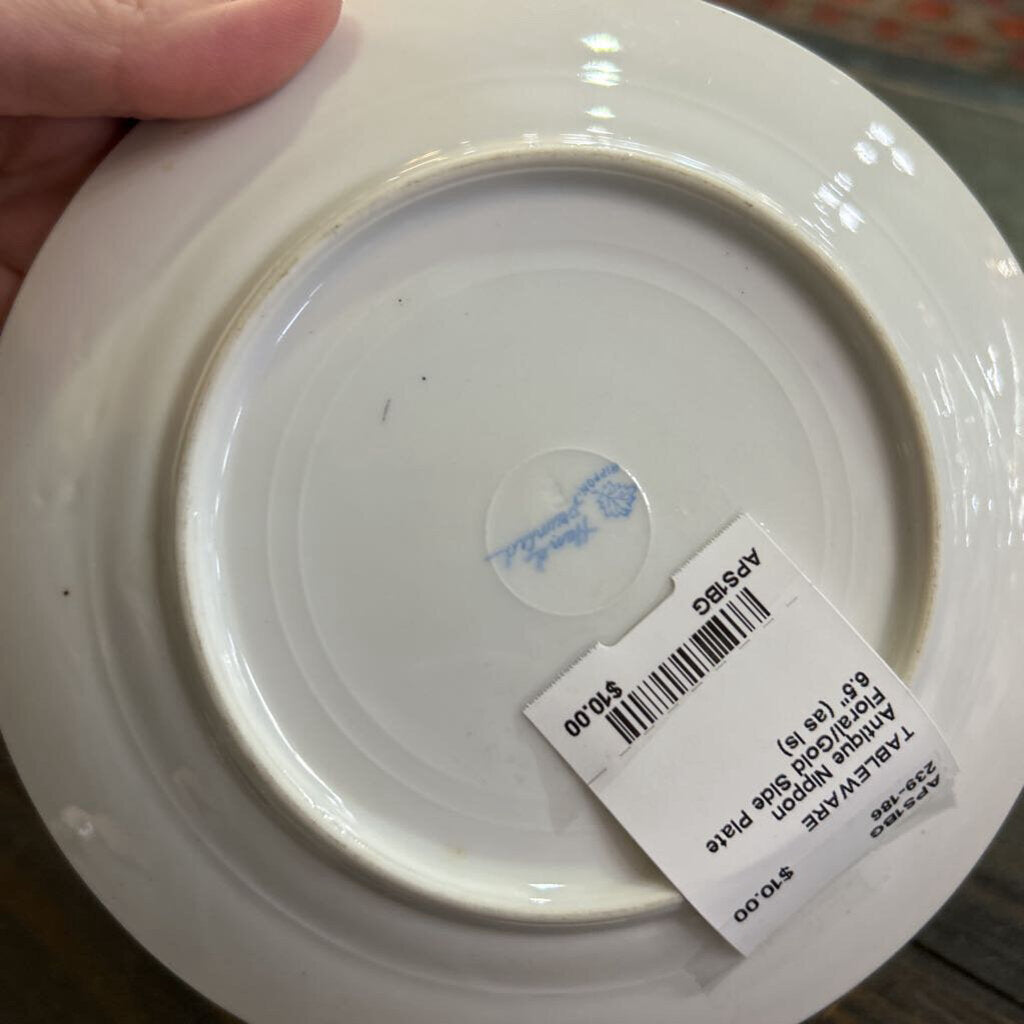 Antique Nippon Floral/Gold Side Plate 6.5'' (as is)
