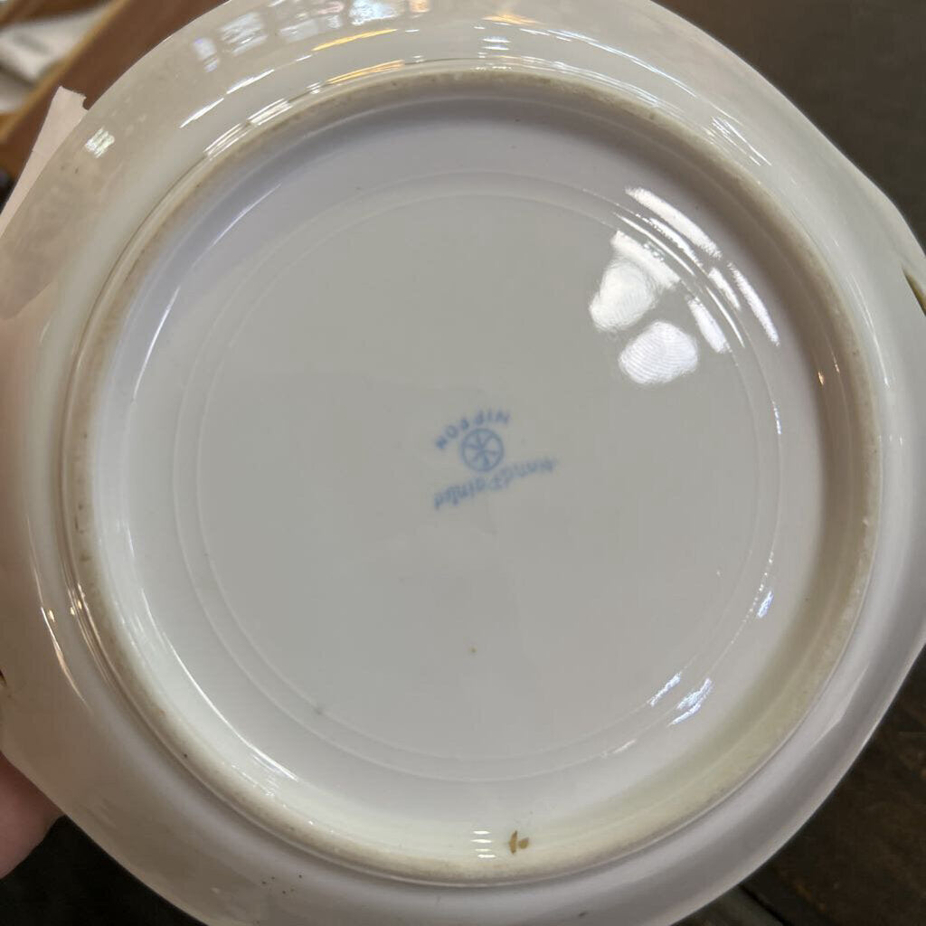 Antique Nippon, Hand Painted, Green/Pink Floral Gold Detail Bowl.