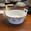 Antique Nippon 2 Handle Bowl with Pink Flowers, Gold Detail.
