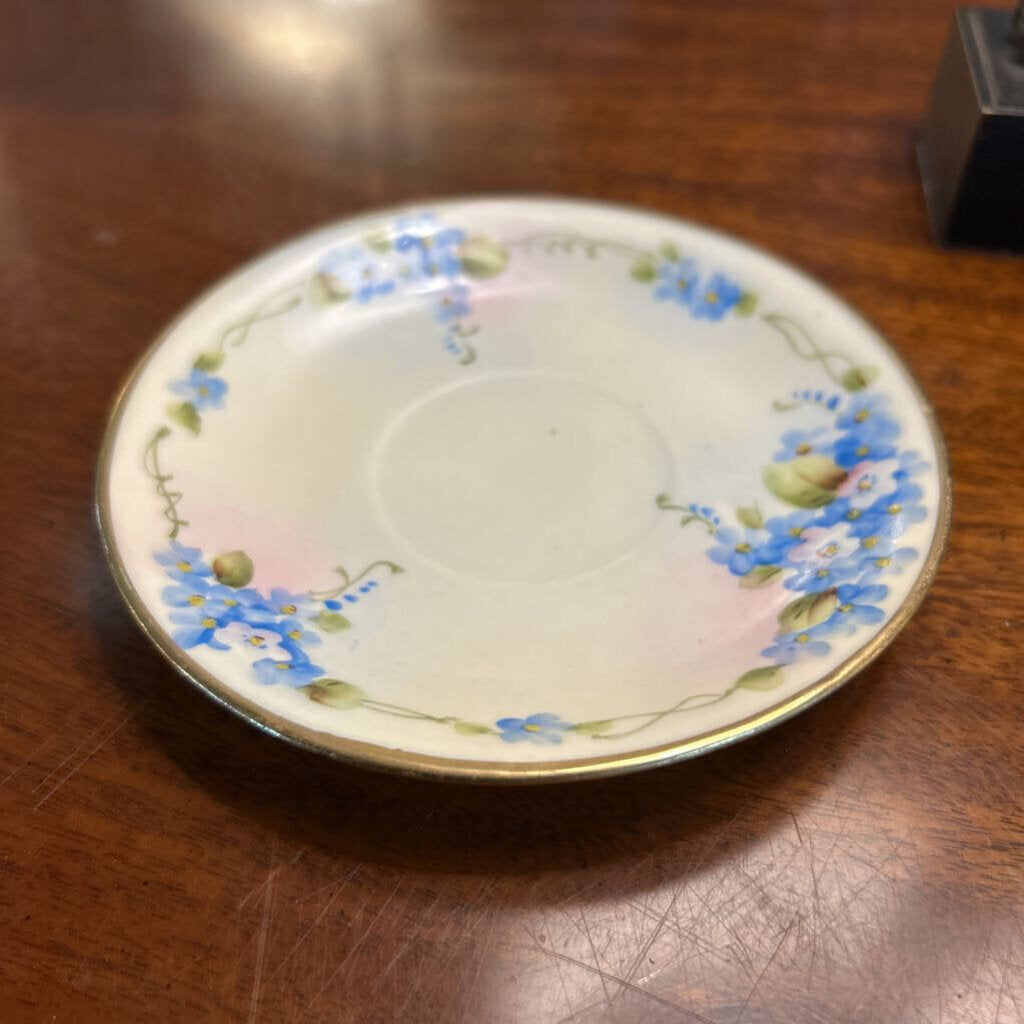 Nippon Single Saucer, Blue Floral Green Design 5"