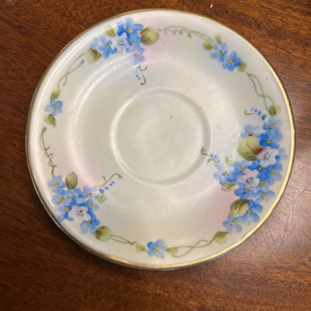 Nippon Single Saucer, Blue Floral Green Design 5"