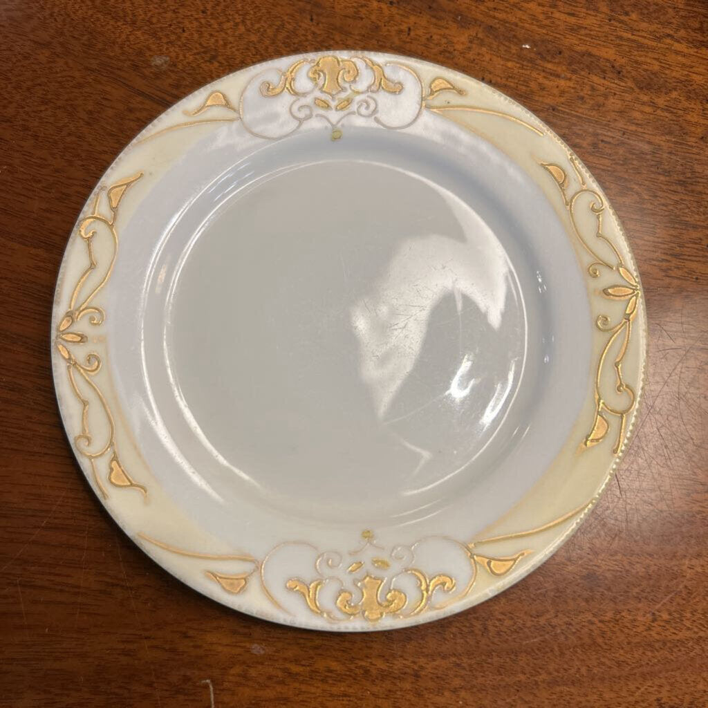 Nippon Side Plate 6" Cream Border with Gold Detail.
