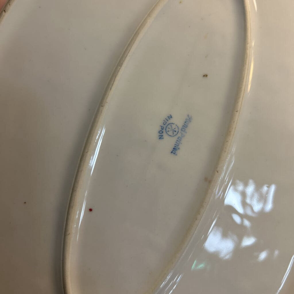 Nippon Hand Painted Serving Platter with Floral Gold Detail.