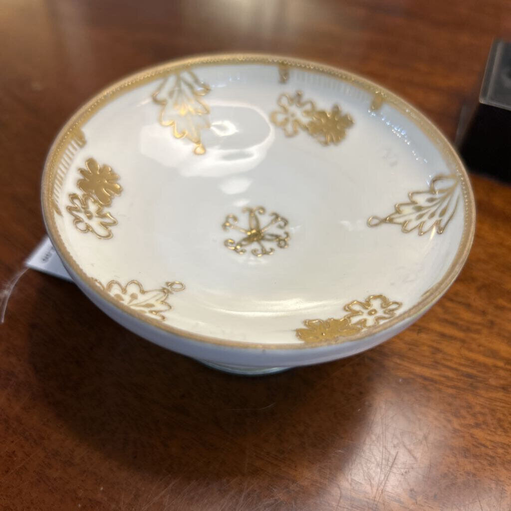 Antique Nippon Dip/Snack Dish, Gold Floral Detail
