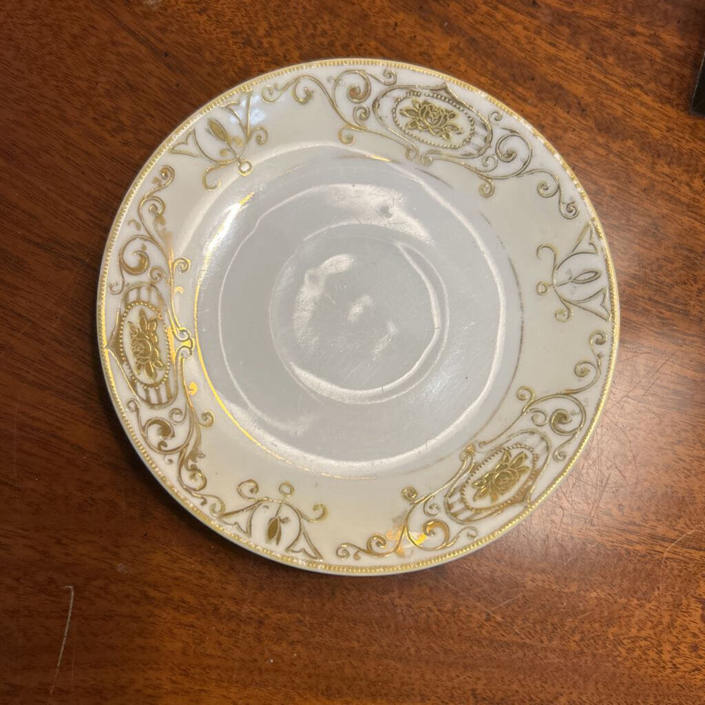 Antique Nippon Single Saucer Gold Floral Detail