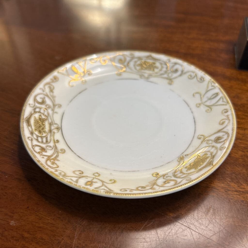 Antique Nippon Single Saucer Gold Floral Detail
