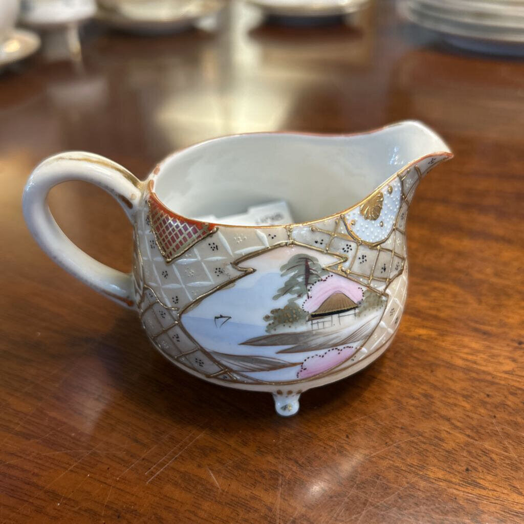 3-Footed creamer Landscape & Figure