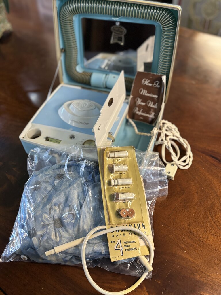Dominion "Suitcase" Portable Hair And Nail Dryer; Untested; circa 1950-60