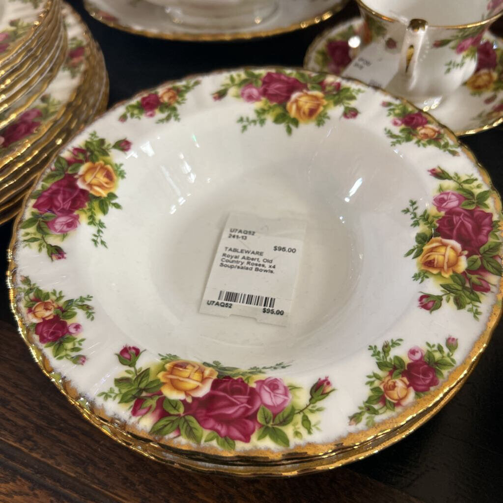 Royal Albert, Old Country Roses, x4 Soup/salad Bowls.