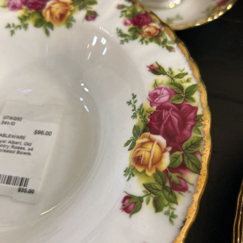 Royal Albert, Old Country Roses, x4 Soup/salad Bowls.