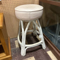 Mid Century Swivel White Counter Stool.