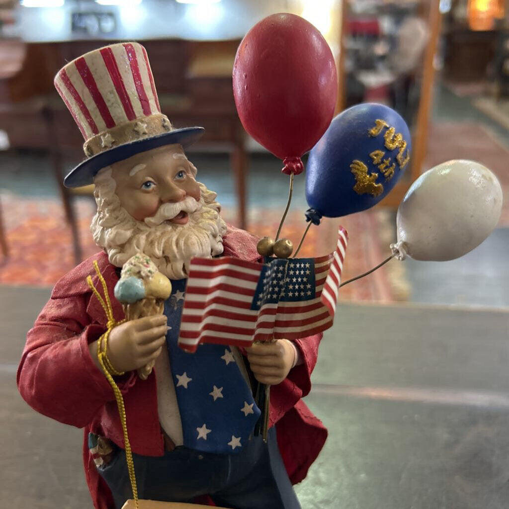 Vintage KSa Kurt Adler Fabriche Patriotic Santa, July 4th Celebrations.