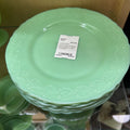 McKee Glass Company Laurel Jadeite 9" Dinner Plate Set of 6 c.1930s **URANIUM**