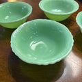 McKee Glass Company Laurel Jadeite Berry Bowl Set of 6 c.1930s **URANIUM**