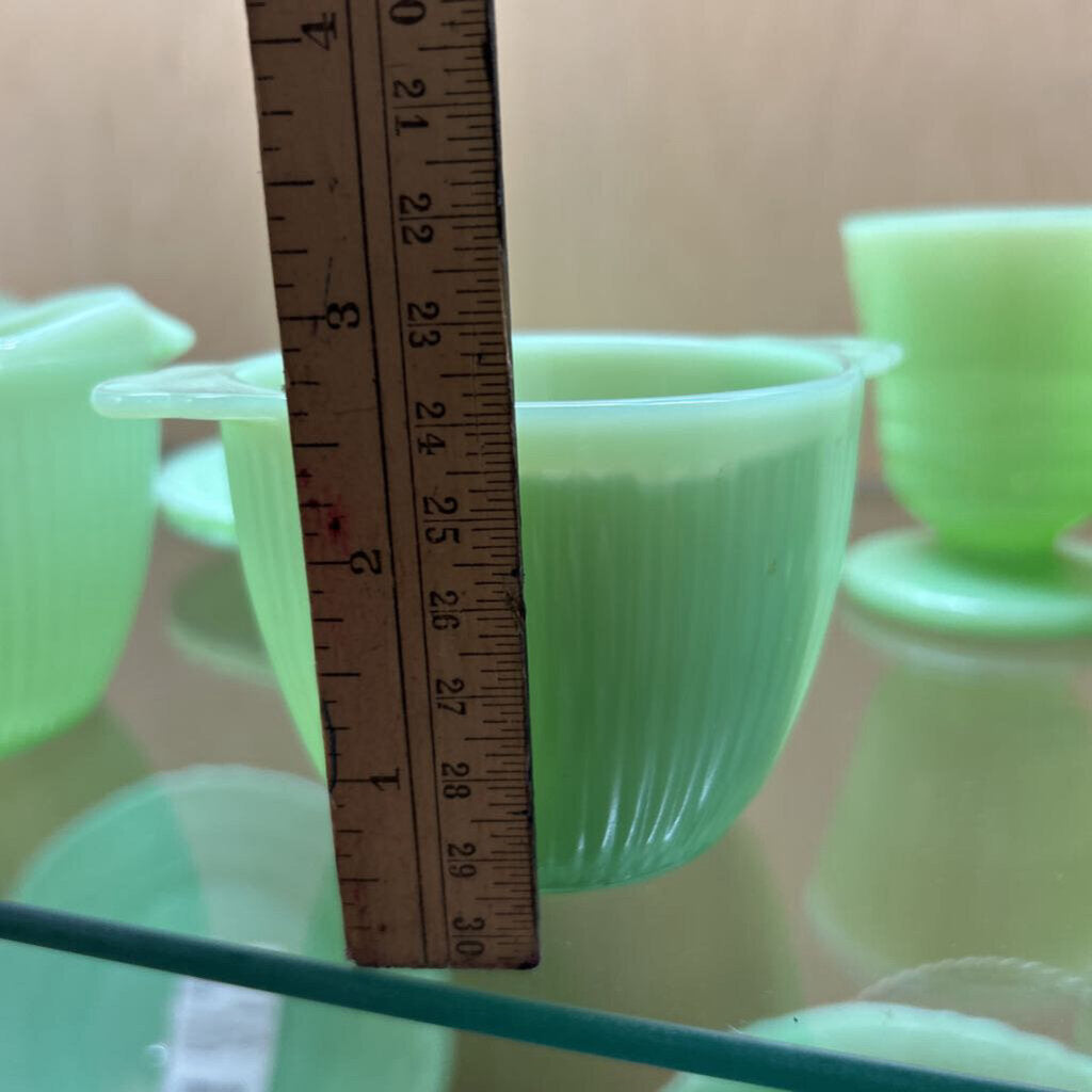 Jadeite "Jane Ray" sugar bowl no cover & Creamer