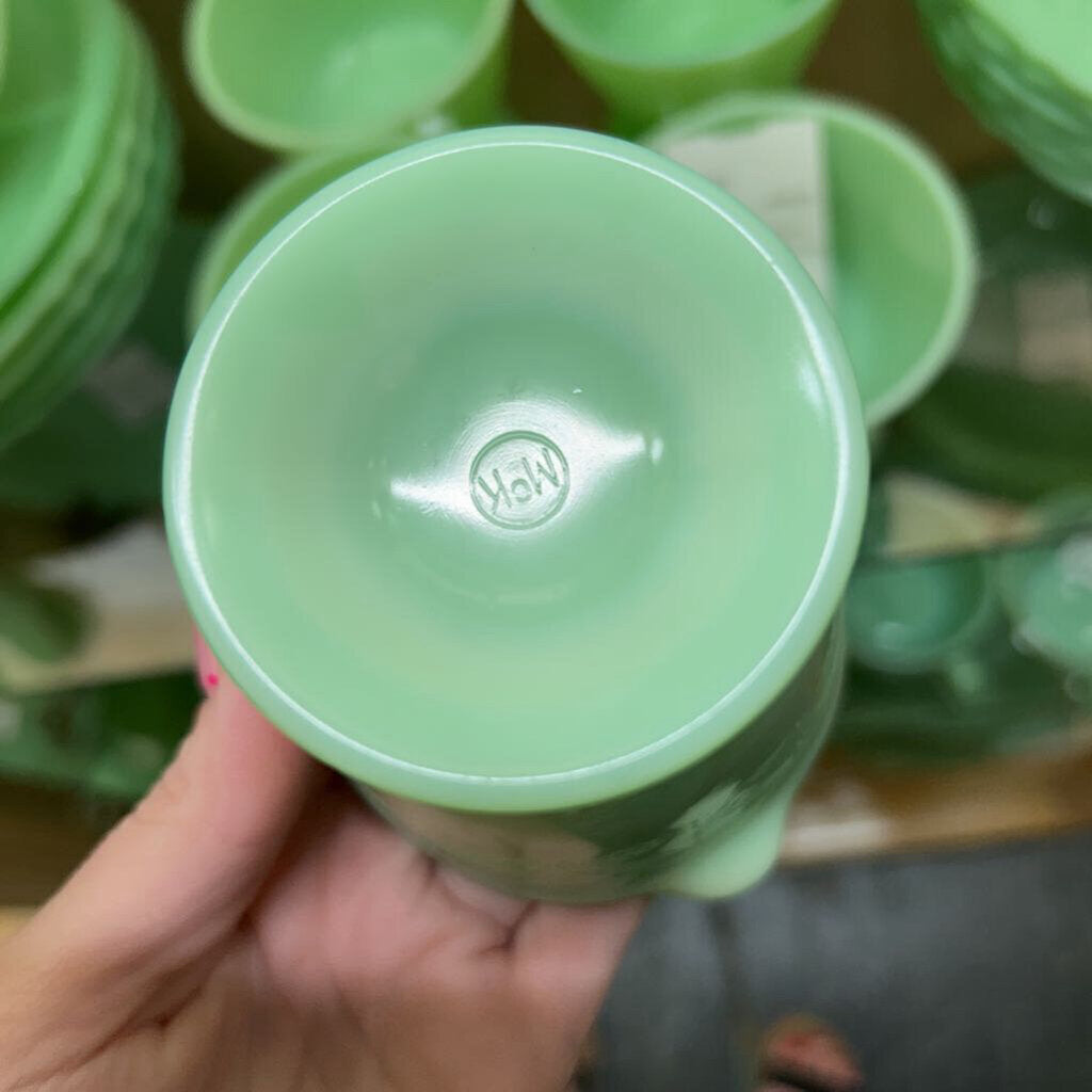 McKee Glass Company Laurel Jadeite Cream & Sugar 3.5" Tall c.1930s **URANIUM**