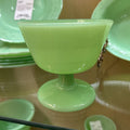 McKee Glass Company Laurel Jadeite Tall Footed Sherbet Cup (Single) c.1930s **URANIUM**