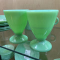 McKee Custard Footed Custard Cups x4 *URANIUM* c.1930s
