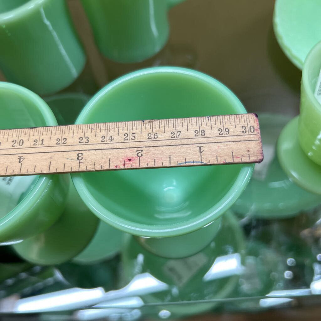 McKee Custard Footed Custard Cups x4 *URANIUM* c.1930s