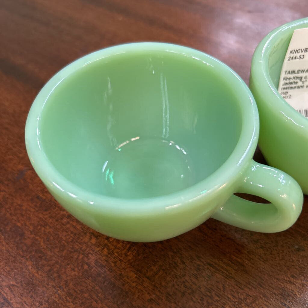 Jadeite "c" handle restaurant ware coffee cup