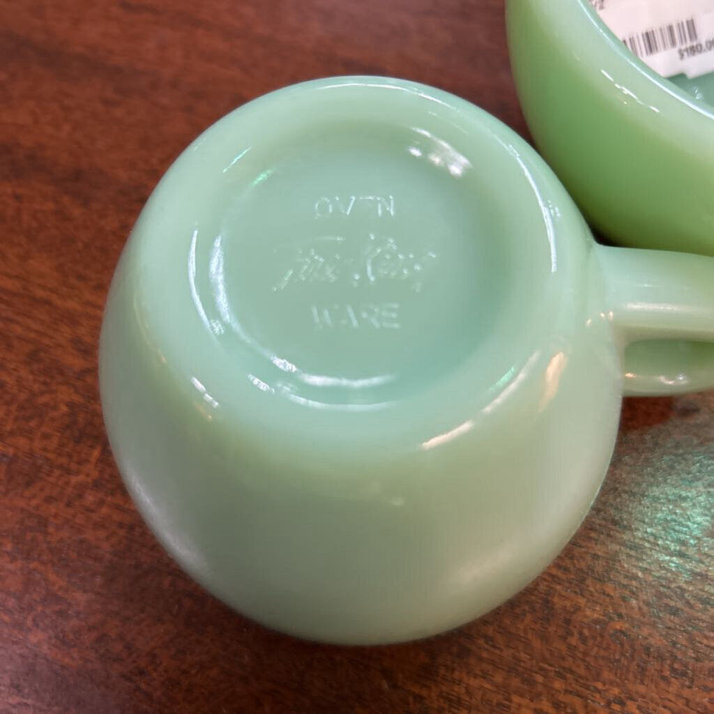 Jadeite "c" handle restaurant ware coffee cup