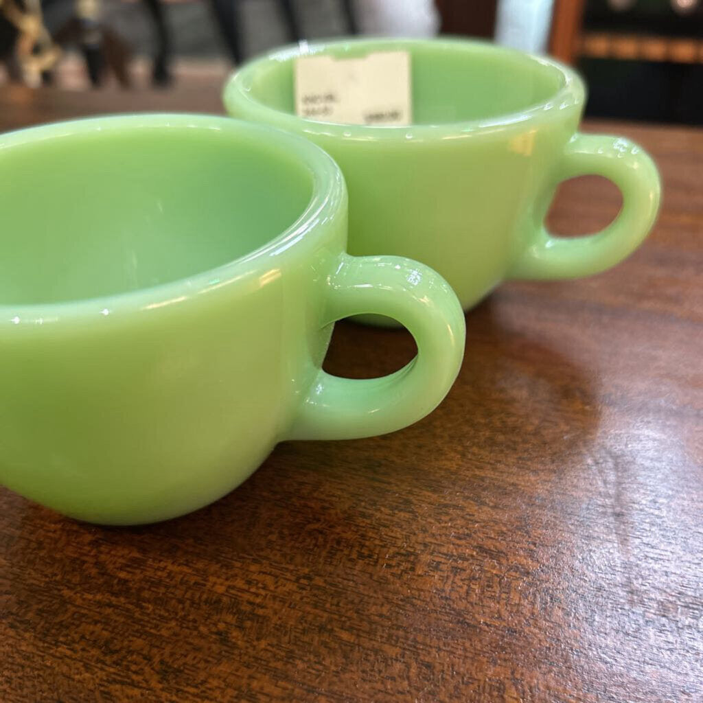 Jadeite "c" handle restaurant ware coffee cup