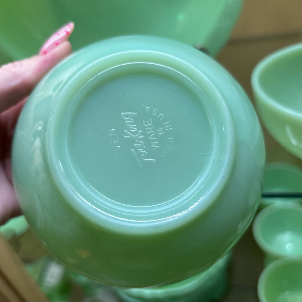 Oven Fire King Ware 5” Jadeite Bowl, Set 2. 1960-69