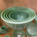 Fire-king Jadeite Swirl 4 PC Nesting/Mixing Bowls 6/7/8/9 Inches, 1951-60.