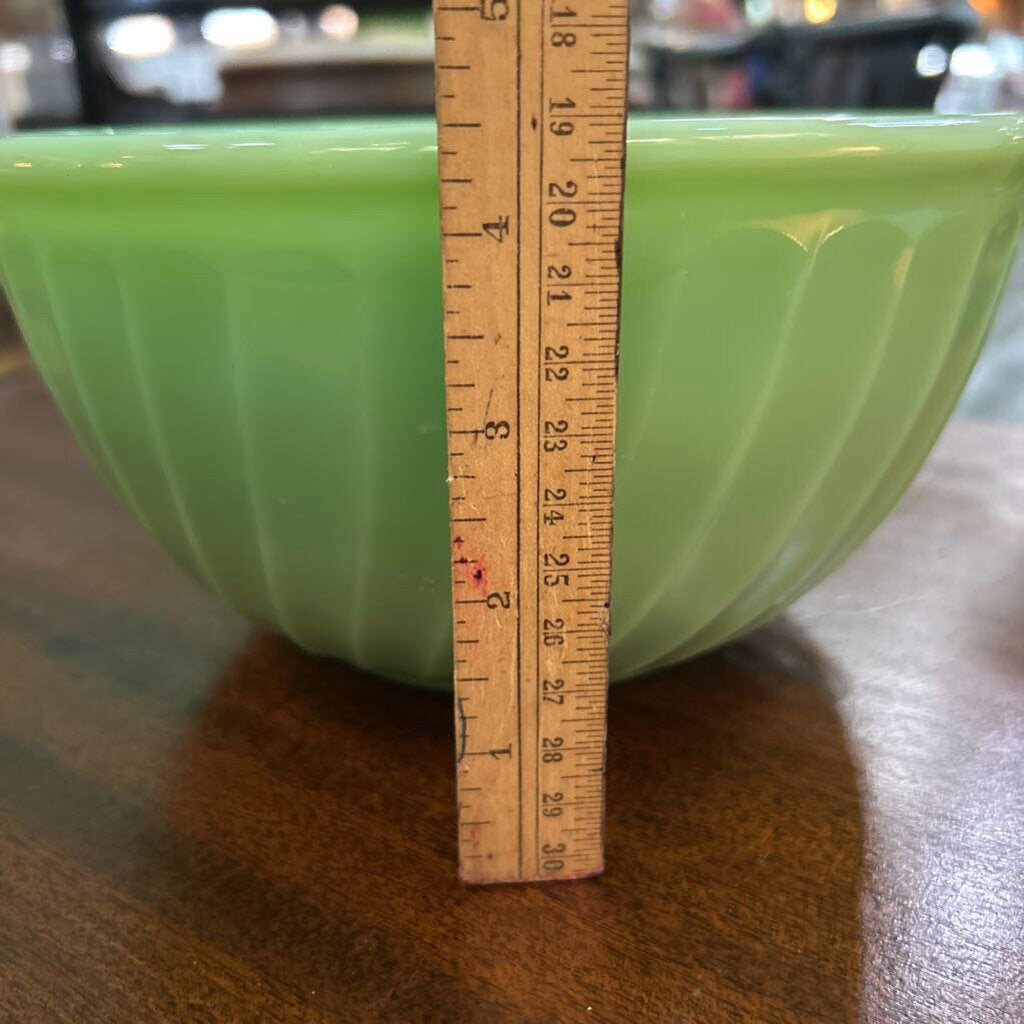 Fire-king Jadeite Swirl 4 PC Nesting/Mixing Bowls 6/7/8/9 Inches, 1951-60.