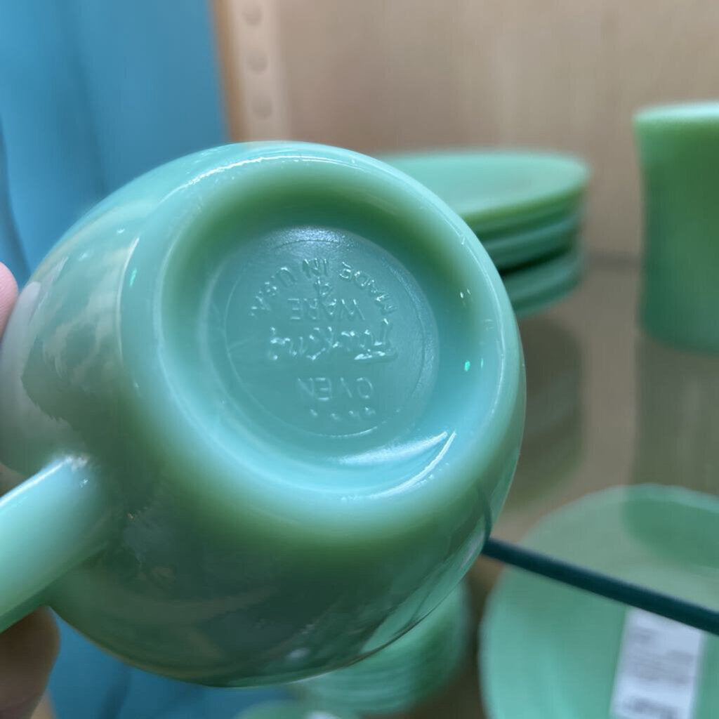 Jadeite "c" handle restaurant ware coffee cup