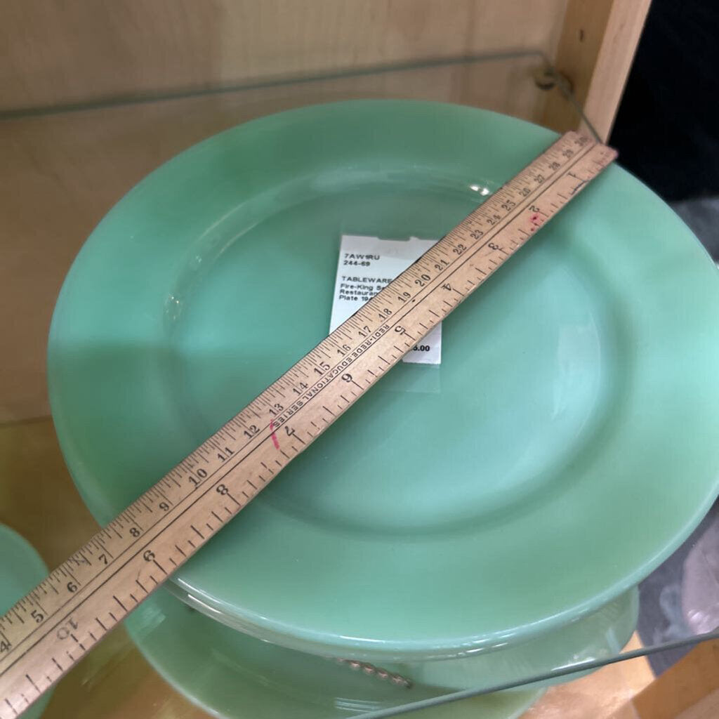 Fire-King Set 2 Jadeite Restaurant Ware 9 Inch Plate 1945-1950