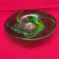 Ananda Glass Studio Small Bowl/ Dish w/ Flared rim in Green; 1989