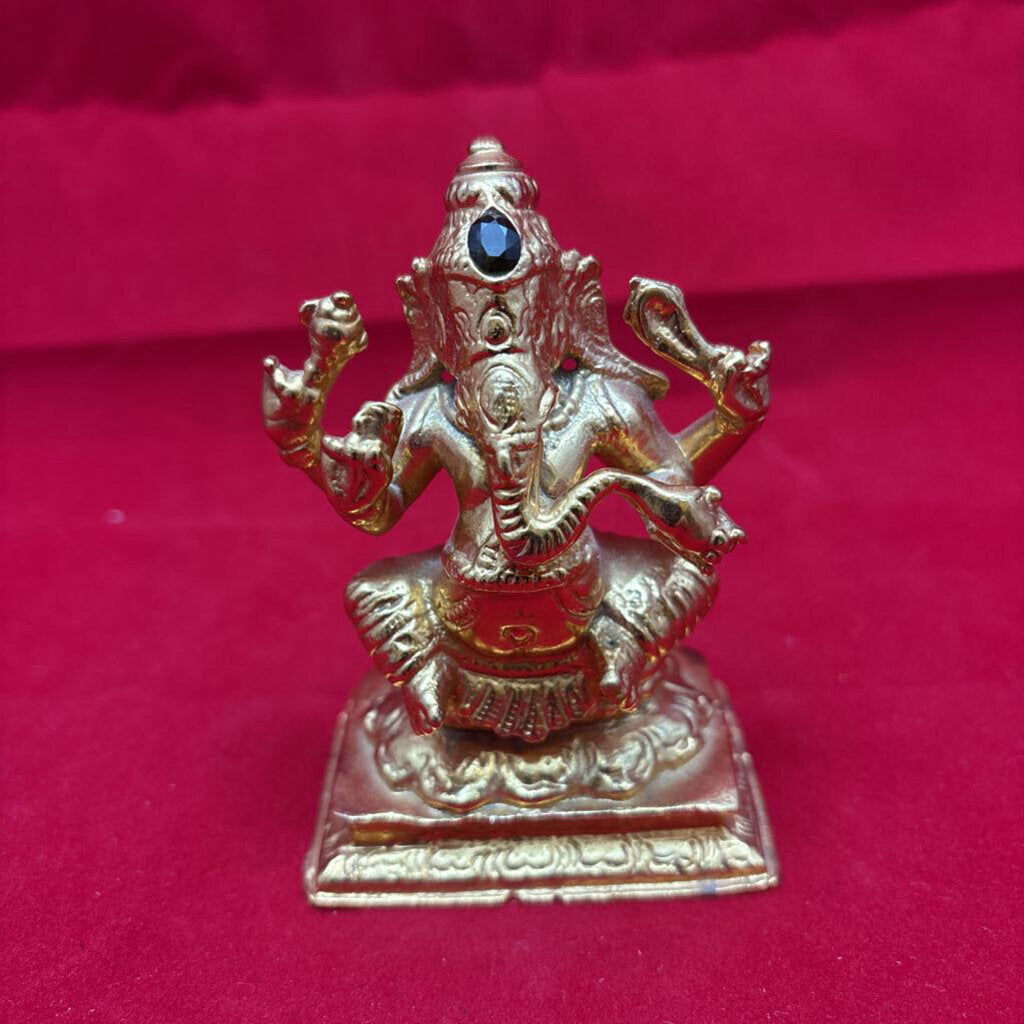 Gilt Metal Figurine/ Home Idol of Ganesha