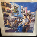 Print "Vespa in Miami" By Didier Lourenco, Large Print, Black Frame 33x33.