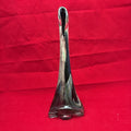 Ananda Glass Studio Bud Vase in Chalcedony Glass w/ Floral Impressions; Engraved signature; 1980s