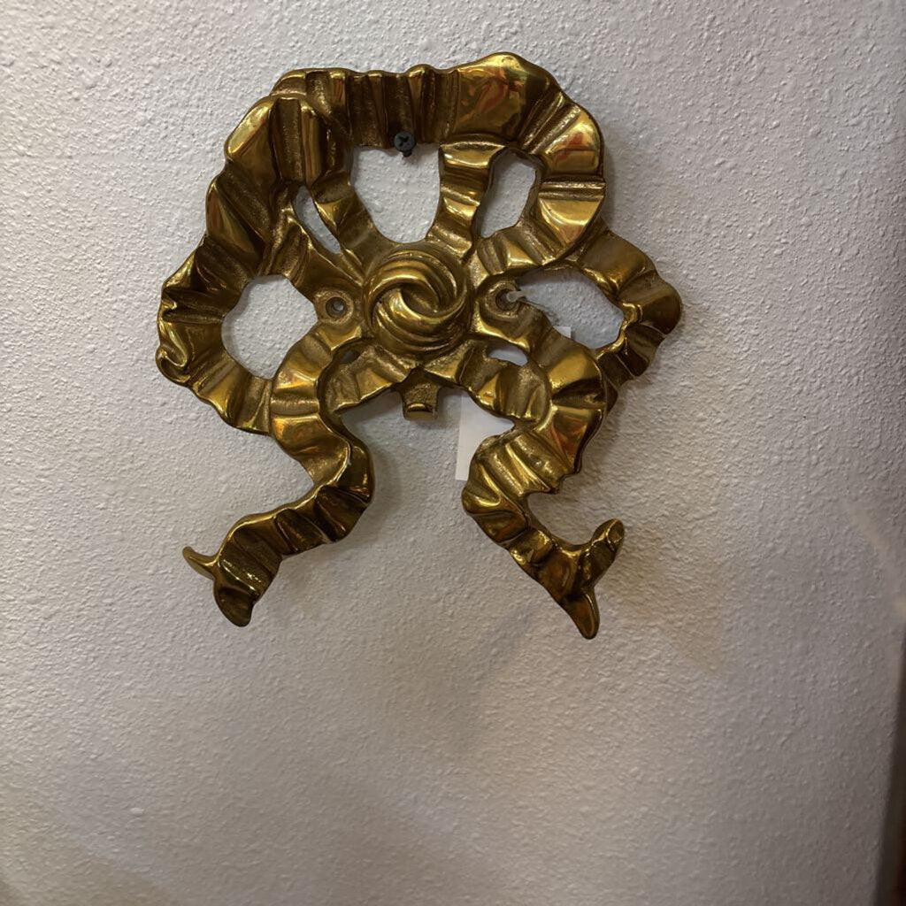 Brass Bow Hook/ Wall Applique
